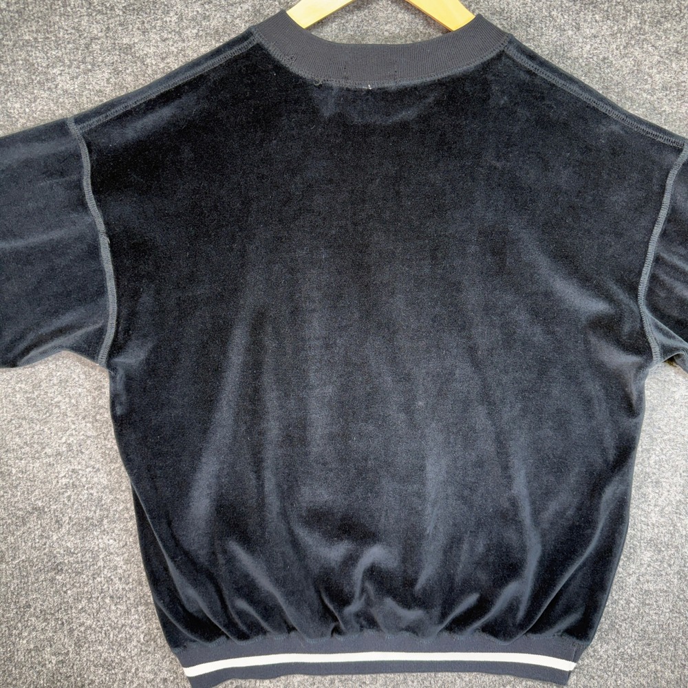 Izod Lacoste Velour Sweatshirt Men XL Navy Blue Crest Logo Pullover Vintage 80s? - Picture 4 of 11